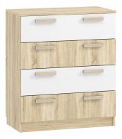 Фанк НМ 013.71-01 М Комод Белый, Дуб Сонома. Фото №1