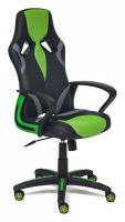 Компьютерное кресло Runner, кож.зам/ткань, черный/зеленый, 36-6/tw26/tw-12