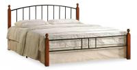 Кровать AT-915 дерево гевея/металл, 160*200 см (Queen bed), красный дуб/черный фото Кровать AT-915 дерево гевея/металл, 160*200 см (Queen bed), красный дуб/черный