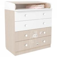 Комод пеленальный Polini kids French 1580 Amis, древесина коричневая светлая дуб