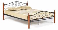 Кровать AT-822 Wood slat base дерево гевея/металл, 160*200 см (Queen bed), красный дуб/черный фото Кровать AT-822 Wood slat base дерево гевея/металл, 160*200 см (Queen bed), красный дуб/черный. Фото №1