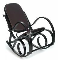 Кресло-качалка mod. AX3002-2 дерево береза/экокожа, 55х98х91 см, дерево: венге #9, экокожа темно-коричневая. Фото №1