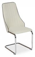 Стул FRATELLI ( mod.8415 ) металл/экокожа, 44х62х97х47см, хром/слоновая кость/пепельно-коричневый(окантовка) (поставляется только по 4 шт)