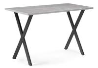 Стол деревянный Алеста Лофт 120 25 мм бетон / черный матовый фото Стол деревянный Алеста Лофт 120 25 мм бетон / черный матовый