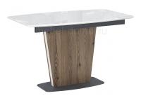 Стол Теон 120 лиственница / белый / пластина серая фото Стол Теон 120 лиственница / белый / пластина серая