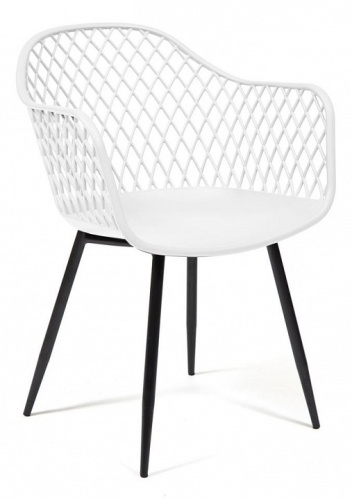 Стул DIEGO (mod. 8003) металл/пластик, 55х60х82,5 см, белый/черный (поставляется по 4 шт). Фото №1