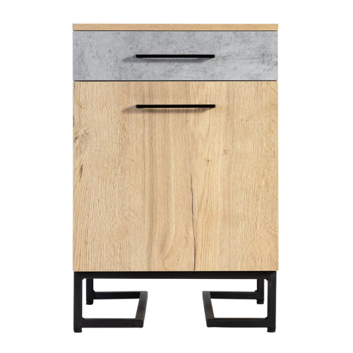 Тумба для обуви с ящиком Loft Дуб натур/Бетон. Фото №4
