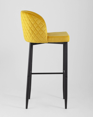 Стул барный Оскар велюр оранжевый. Фото