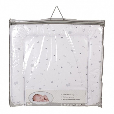 Матрас пеленальный Polini kids French Teddy, белый. Фото