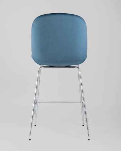 Стул полубарный Beetle со спинкой маренго хромированные ножки. Фото №6