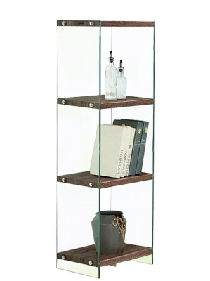 Стеллаж F-049-125H  прозрачный/коричневый. Фото