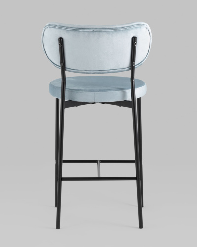 Стул полубарный Барбара велюр серо-голубой. Фото №6