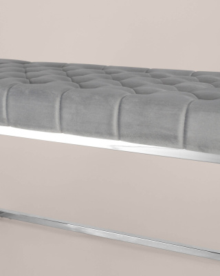 Банкетка ИНСИГНИЯ велюр серый сталь серебро фото Банкетка ИНСИГНИЯ велюр серый сталь серебро. Фото №5