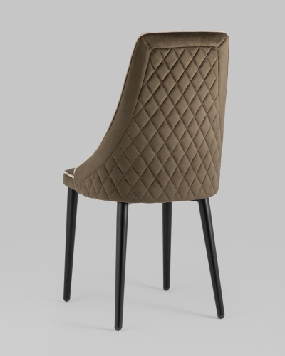 Стул Луис с кантом велюр коричневый. Фото №7