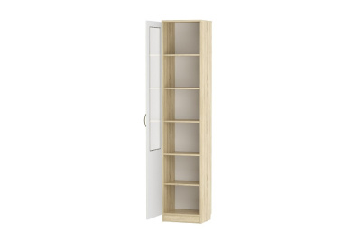 НМ 040.43 Ф Оливия Шкаф для посуды Витрина, Левый, Белое дерево, Дуб Сонома. Фото №2