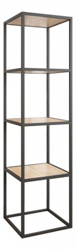 Куб 4 Стеллаж черный муар/дуб сонома. Фото №1