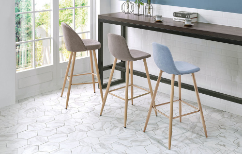 Барный стул 373B бежевый/дерево. Фото №11