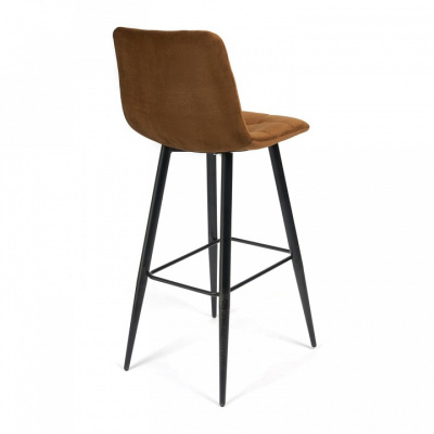 Стул барный CHILLY (mod.7095) ткань/металл, 50х44х104 см, высота до сиденья 76 см, коричневый barkhat 11/черный (поставляется по 2 шт). Фото №2