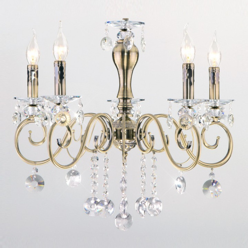Подвесная люстра Eurosvet Ravenna 10104/5 античная бронза/прозрачный хрусталь Strotskis. Фото №1