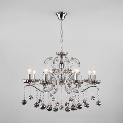 Подвесная люстра Eurosvet Brezza 10107/8 хром/дымчатый хрусталь Strotskis фото Подвесная люстра Eurosvet Brezza 10107/8 хром/дымчатый хрусталь Strotskis. Фото №2