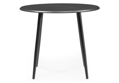 Стол деревянный Абилин 90 мрамор черный / черный матовый. Фото