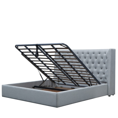 Кровать GC1726 серая с ящиком для белья фото Кровать GC1726 серая с ящиком для белья. Фото