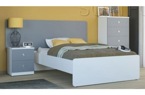 Кровать на каркасе Силуэт (1200 х 2000) белый. Фото №1