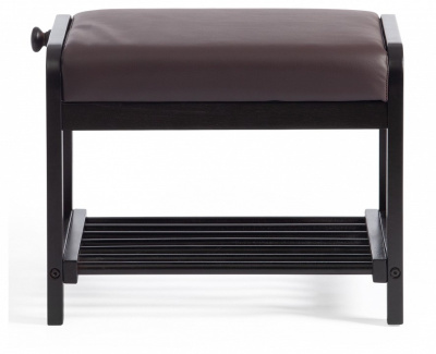 Обувница AX-1021 дерево береза/экокожа, 35х53х45 см, дерево: венге #9, экокожа темно-коричневая. Фото №2