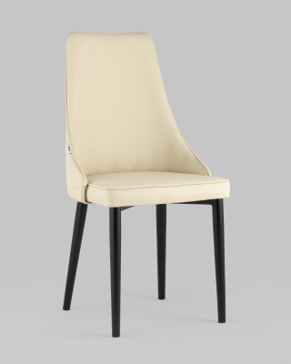 Стул Луис экокожа кремовый черные ножки. Фото