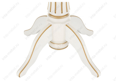 Стол деревянный Павия молочный с золотой патиной. Фото