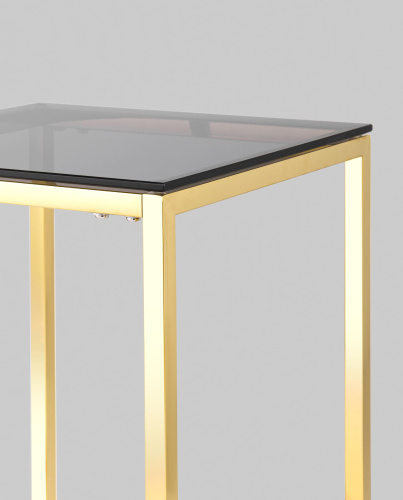 Журнальный стол 40*40 ТАУН золото стекло smoke. Фото №7