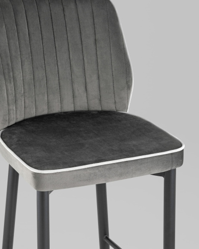 Стул полубарный Лоренс велюр антрацитовый. Фото №9