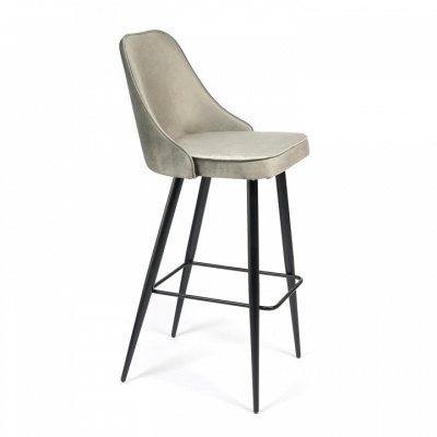 Стул барный KISH (mod. 714) ткань/металл, 50х57х110 см, высота до сиденья 78 см, серый barkhat 26/черный (поставляется по 2 шт). Фото №2