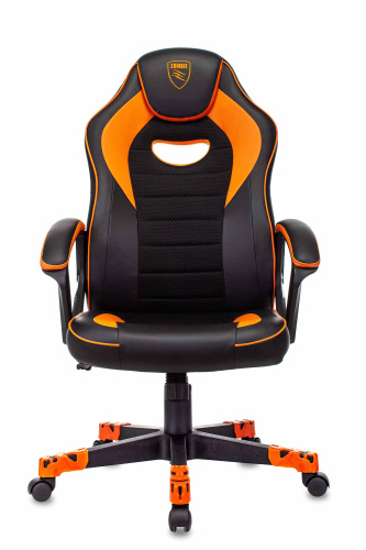Кресло игровое Zombie GAME 16 черный/оранжевый текстиль/эко.кожа крестовина пластик. Фото №4
