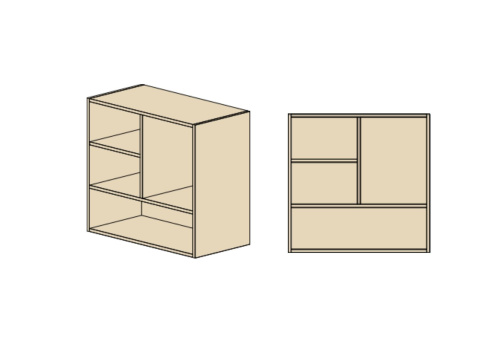 Полка-стеллаж гл. 404 мм с задней стенкой ДСП 18мм, открытая  Европа Лайт. Фото №1