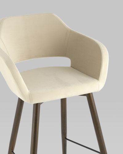 Стул барный Саймон велюр бежевый. Фото №9