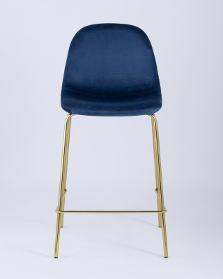 Стул полубарный Валенсия велюр синий золотые ножки. Фото №5