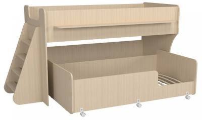 Кровать двухъярусная Р444, древесина коричневая светлая дуб фото Кровать двухъярусная Р444, древесина коричневая светлая дуб. Фото №5