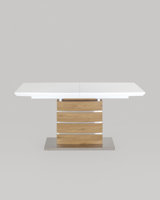 Стол обеденный Генуя раскладной 160-200*90 белый фото Стол обеденный Генуя раскладной 160-200*90 белый. Фото №4