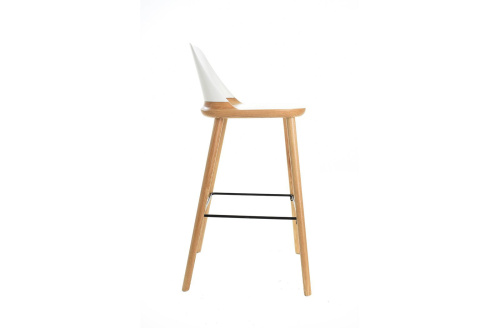 Барный стул BS-S123A белый/бук. Фото №8