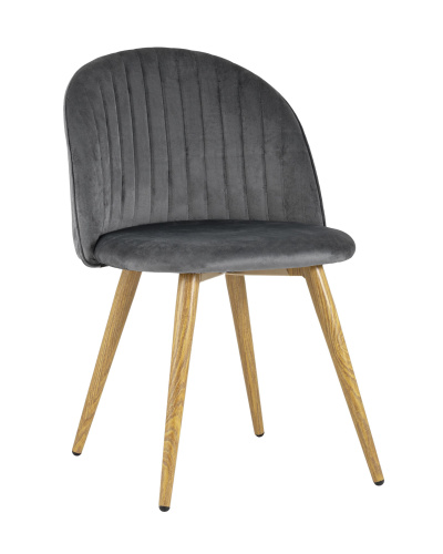Стул Лион Страйпс велюр серый фото Стул Лион Страйпс велюр серый. Фото №2