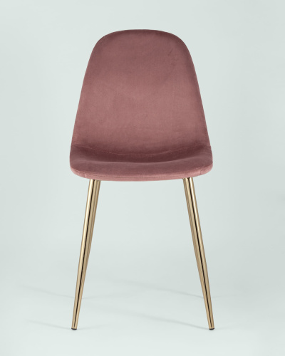 Стул Валенсия велюр пыльно-розовый золотые ножки. Фото №5