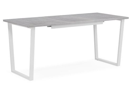 Стол деревянный Лота Лофт 120 25 мм бетон / белый матовый. Фото №2