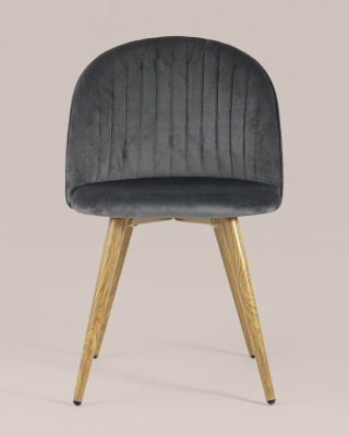 Стул Лион Страйпс велюр серый фото Стул Лион Страйпс велюр серый. Фото №5