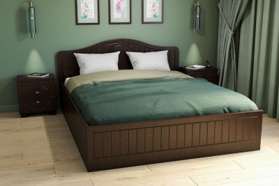 кровать 2000*1600 Монблан МБ-606К с ламелями и п/м орех шоколадный фото кровать 2000*1600 Монблан МБ-606К с ламелями и п/м орех шоколадный. Фото