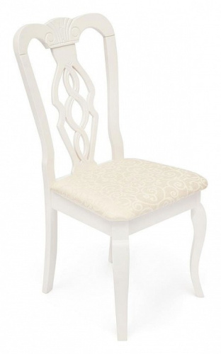 Стул - Афродита/ Aphrodite Цвет: Ivory white. Цвет обивки: кремовая с рисунком (3321) (поставляется только по 2 шт). Фото №1