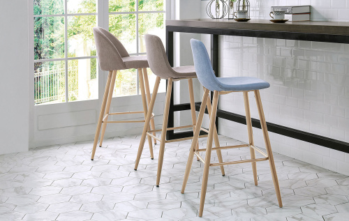 Барный стул 350B голубой/дерево. Фото №10