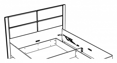 Кровать Livorno НМ 040.52, к/з Канзас 4, Софт Графит, Дуб Бунратти фото Кровать Livorno НМ 040.52, к/з Канзас 4, Софт Графит, Дуб Бунратти. Фото