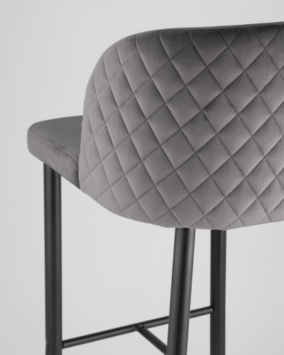 Стул барный Оскар велюр серый. Фото №8