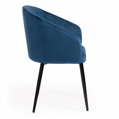 Кресло LA FONTAIN (mod. 004) вельвет/металл, 60 х 57 х 84 см , синий (HLR 63)/черный  (поставляется по 2 шт) фото Кресло LA FONTAIN (mod. 004) вельвет/металл, 60 х 57 х 84 см , синий (HLR 63)/черный  (поставляется по 2 шт). Фото №2